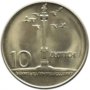 Polska, PRL, 10 złotych 1965, Kolumna Zygmunta, Warszawa, UNC