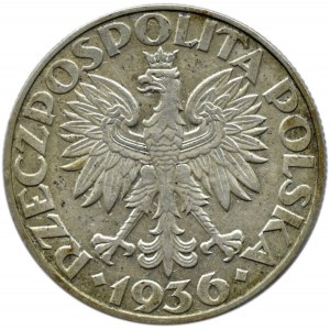 Polska, II RP, Żaglówka, 5 złotych 1936, Warszawa