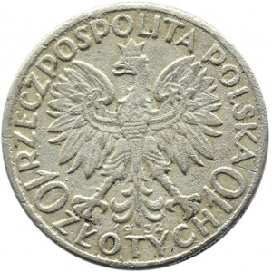 Polska, II RP, 10 złotych 1932, falsyfikat z epoki, szary metal
