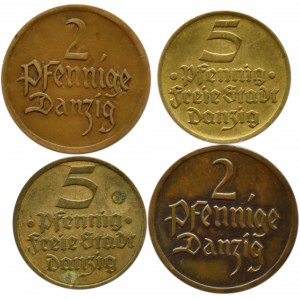 Wolne Miasto Gdańsk, lot monet - 2, 5 pfennig 1923-1932, Berlin