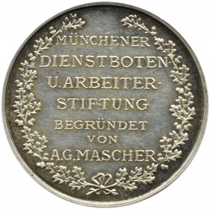 Niemcy, Monachium medal Fundacji Służby i Pracowników zał. A.G. Maschera, srebro