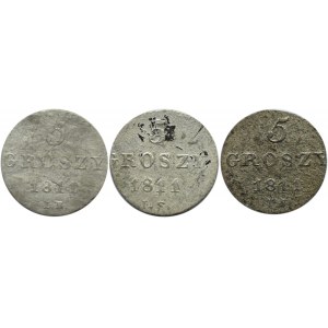 Księstwo Warszawskie, lot 5 groszy 1811 I.S/I.B., Warszawa