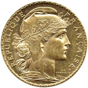 Francja, Republika, Kogut, 20 franków 1904, Paryż, UNC