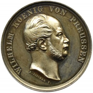 Niemcy, Prusy, Wilhelm I, medal Anerkennung des Fleisses, syg. F.Goetze, CUDNY!