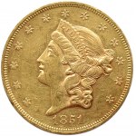 USA, 20 dolarów 1851, Filadelfia, stary rzadki rocznik