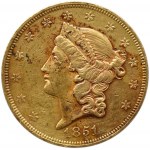 USA, 20 dolarów 1851, Filadelfia, stary rzadki rocznik