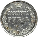 Rosja, Mikołaj I, 1 rubel 1840 HG, Petersburg, BARDZO ŁADNY