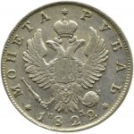 Rosja, Aleksander I, rubel 1822 SPB PD, Petersburg, ładny