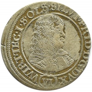 Śląsk, Sylwiusz Fryderyk, 6 krajcarów 1674 SP, Oleśnica