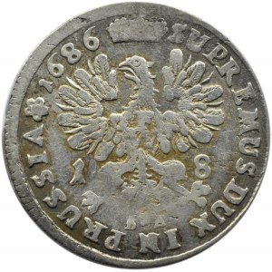 Niemcy, Prusy, Fryderyk III, ort 1686 BA, Królewiec