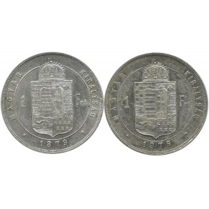 Austro-Węgry (Węgry), Franciszek Józef I, zestaw dwóch forintów 1879, Kremnica