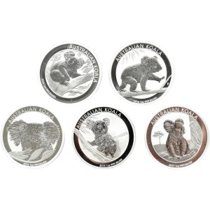 Australia, lot 1 dolar 2013-2017 P, Koala, UNC