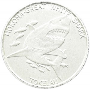 Tokelau, 5 dolarów 2015, Żarłacz biały, UNC