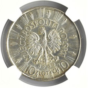 Polska, II RP, Józef Piłsudski, 10 złotych 1939, Warszawa, NGC MS61