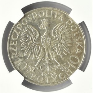 Polska, II RP, Głowa Kobiety, 10 złotych 1933, NGC AU55, Warszawa