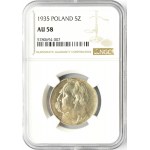 Polska, II RP, Józef Piłsudski, 5 złotych 1935, NGC AU58