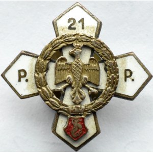 Polska, II RP, odznaka (miniaturka) 21 Pułk Piechoty Dzieci Warszawy, Kopia
