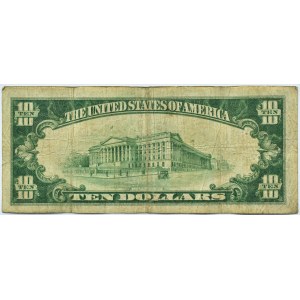 USA, 10 dolarów 1928, seria A, GOLD CERTYFIKAT - żółta pieczęć