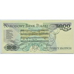 Polska, PRL, 5000 złotych 1988, seria DB, Warszawa, UNC