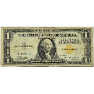 USA, 1 dolar 1935A, seria I, żółta pieczęć - rzadkie