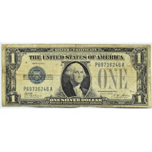 USA, 1 dolar 1928 A, seria P, niebieska pieczęć, rzadkie