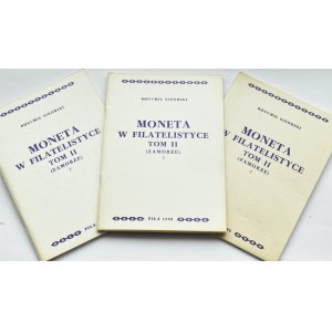 B. Sikorski, Moneta w filatelistyce, komplet III tomów, Piła 1993