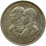 Niemcy, Meklemburgia-Schwerin 3 marki 1915 A, Berlin, RZADKIE i PIĘKNE