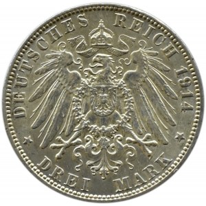 Niemcy, Hamburg, 3 marki 1914 J, Hamburg