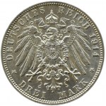 Niemcy, Hamburg, 3 marki 1914 J, Hamburg, UNC