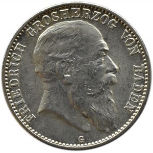 Niemcy, Badenia, Fryderyk I, 2 marki 1907, Karlsruhe