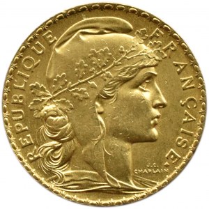 Francja, Republika, Kogut, 20 franków 1902 A, Paryż