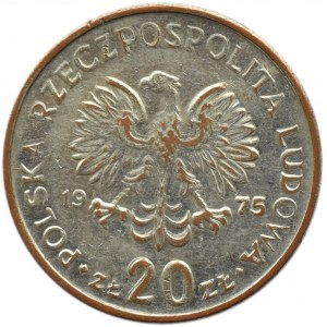 Polska, PRL, 20 złotych 1975, Nowotko, falsyfikat z epoki