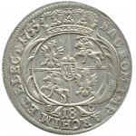 August III Sas, ort (18 groszy) 1755 E.C., Lipsk, bez kropki po dacie