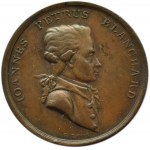 Polska, SAP, Medal upamiętniający pierwszy lot I.P. Blancharda nad Warszawą, 1788, syg. F. Loos, RZADKI