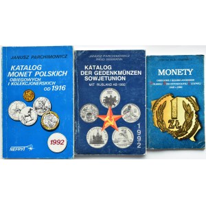 J. Parchimowicz, lot 3 katalogów monet, Szczecin 1990-1994