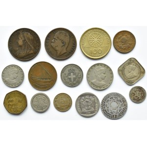 Świat, XIX-XX wiek, lot 15 monet, różne państwa
