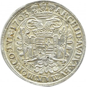 Austria, Leopold I, 1/2 talara 1703, Kremnica, PIĘKNY