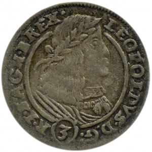 Śląsk, Leopold, 3 krajcary 1661 GH, Wrocław