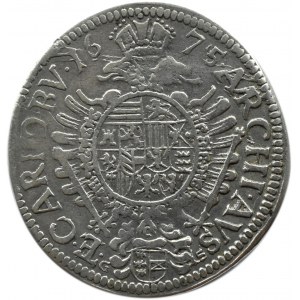 Austria-Kartyntia, Leopold I, 15 krajcarów 1675, Saint Veit, RZADKOŚĆ - arabska 15