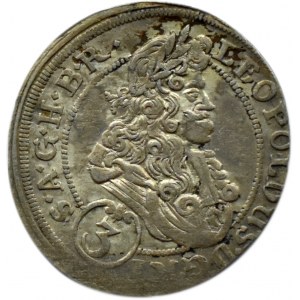 Śląsk, Leopold I, 3 krajcary 1700 FN, Opole