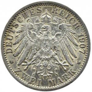 Niemcy, Prusy, Wilhelm II, 2 marki 1907 A, Berlin