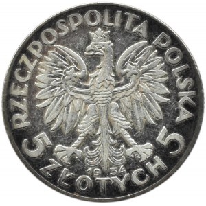 Polska, II RP, Głowa Kobiety, 5 złotych 1934, Warszawa