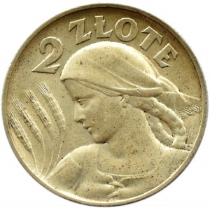Polska, II RP, Kłosy, 2 złote 1925 z kropką, Londyn