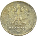 Polska, II RP, Nike, 5 złotych 1928, Bruksela, odmiana bez znaku mennicy