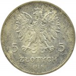 Polska, II RP, Nike, 5 złotych 1928, Warszawa, odmiana ze znakiem mennicy, piękna!