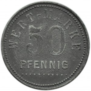 Tuchel, Obóz jeniecki Tuchola, żeton 50 pfennig, cynk