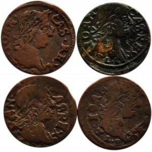 Jan II Kazimierz, lot 4 sztuk szelągów (boratynek) 1661-1665, Ujazdów