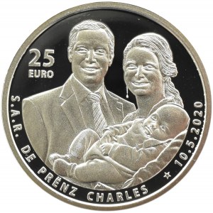 Luksemburg, 25 euro 2020, Narodziny księcia Karola, Utrecht