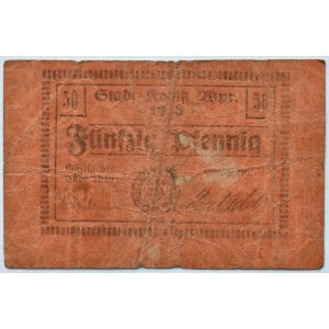 Konitz/Chojnice, 50 pfennig 1918, papier czerwony