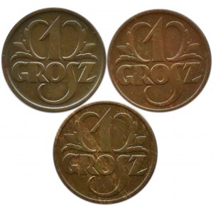 Polska, II RP, lot groszy 1937-1939, Warszawa, UNC